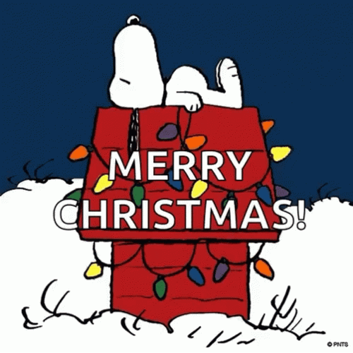 Merry Christmas Sleepy Snoopy GIF