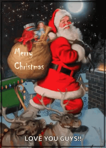 Merry Christmas Wishes Santa Gifts GIF