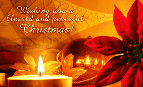 Merry Christmas Wishes Blessed And Peaceful GIF