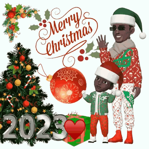 Merry Christmas Wishes Father And Son 2323 GIF