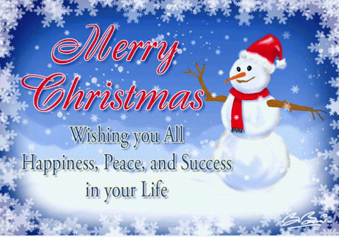 Merry Christmas Wishes Happiness Peace And Success GIF