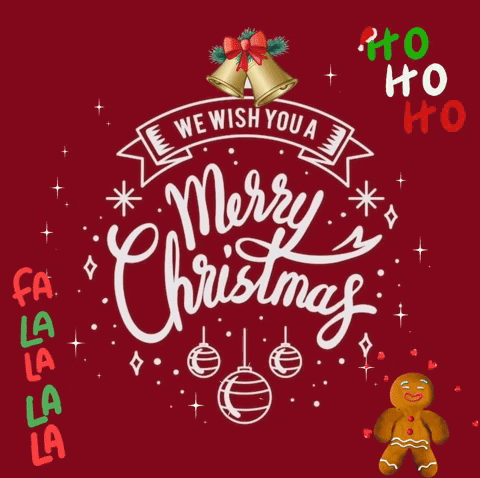 Merry Christmas Wishes Hohoho Lalalala Card GIF