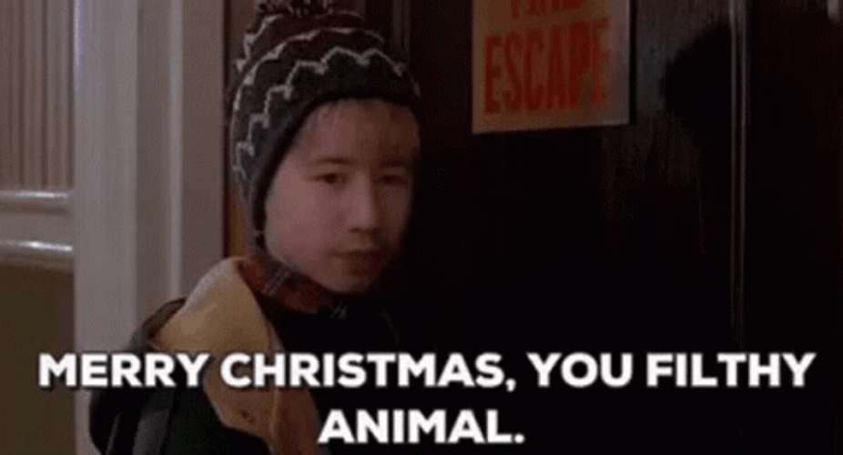 Merry Christmas You Filthy Animal Meme GIF