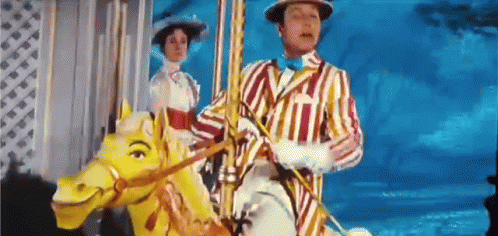 Merry Go Round Yellow Horse Ride GIF