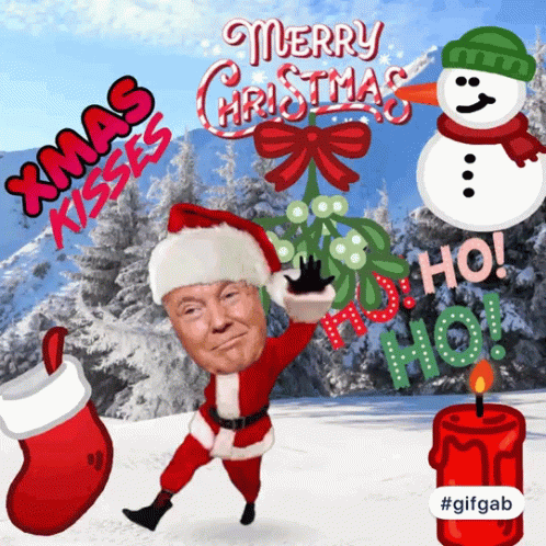 Merry Xmas Donald Trump Dancing Meme GIF