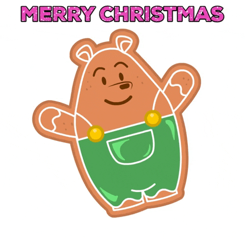 Merry Xmas Bear Pants Cookie GIF