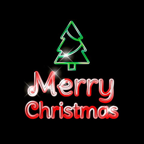 Merry Xmas Flashing Neon Lights GIF