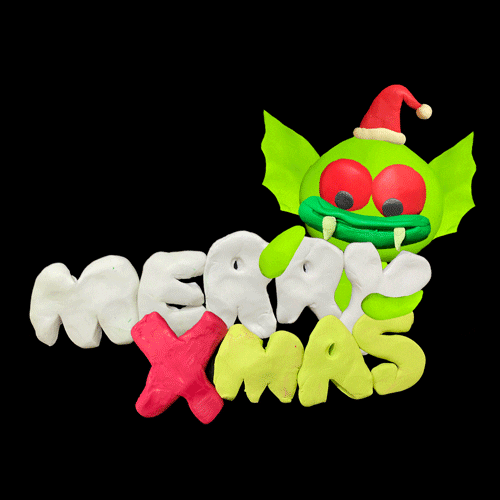 Merry Xmas Green Gremlin GIF