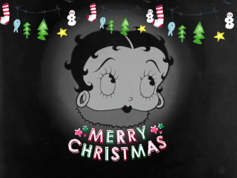 Merry Xmas Monochromatic Betty Boop GIF