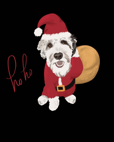 Merry Xmas Puppy Santa GIF