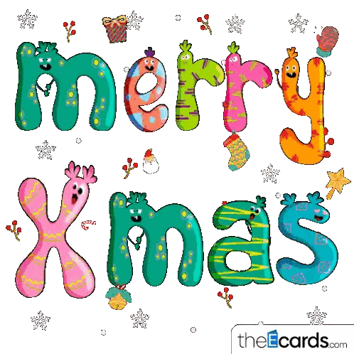 Merry Xmas Surrounded By Snowflakes And Candy Canes
