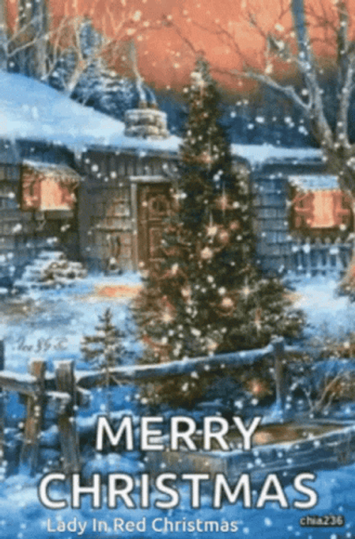 Merry Xmas Winter Time Christmas Village GIF