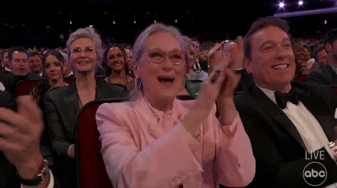 Meryl Streep Cheerful Applauds GIF