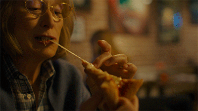 Meryl Streep Enjoying Cheesy Pizza GIF