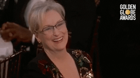 Meryl Streep Happy Smile Golden Globes GIF