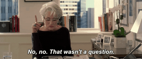 Meryl Streep Miranda Priestly Devil Boss GIF