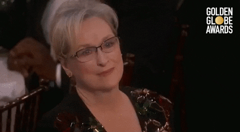 Meryl Streep Nodding Golden Globe Awards GIF