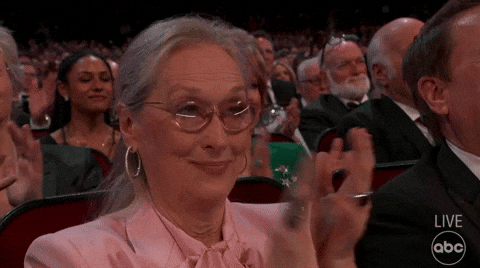 Meryl Streep Nodding Heartfelt Applause GIF