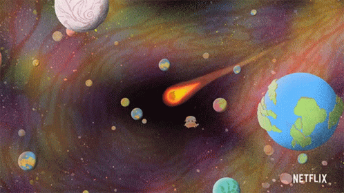 Mesmerizing Orange Sliver Of Light Meteor Shower GIF