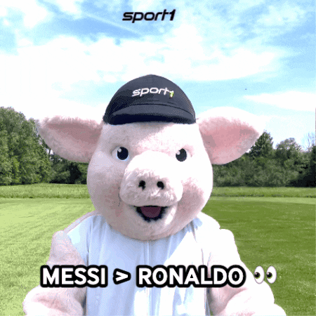 Messi And Ronaldo Cute Pig Mascot GIF