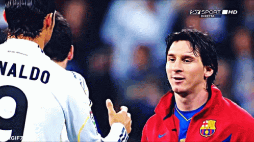 Messi And Ronaldo Friendly Hand Shake GIF