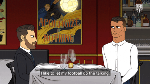 Messi And Ronaldo Having Dinner Animation GIF