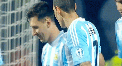 Messi Free Kick Hugging Teammate GIF