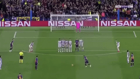 Messi Free Kick Scoring Goal Celebrating GIF