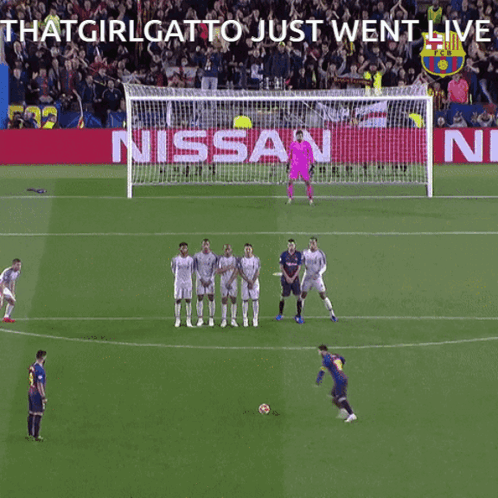 Messi Free Kick Versus Liverpool Game GIF