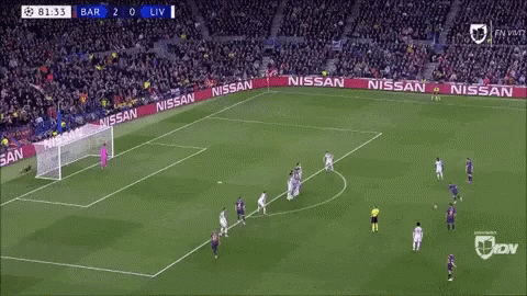 Messi Free Kick Versus Liverpool Incredible Goal GIF