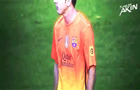 Messi Walking Breathes Out GIF