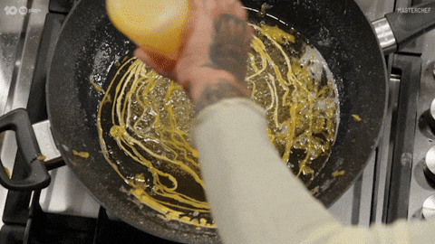 Messy Egg Noodles Swirl GIF