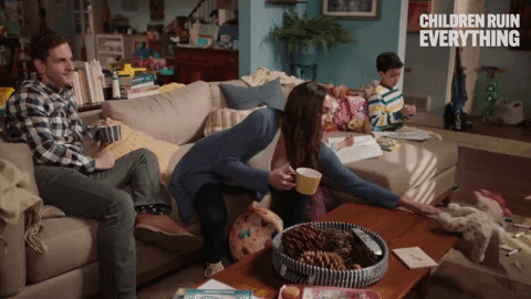 Messy Living Room Children Run Everything GIF