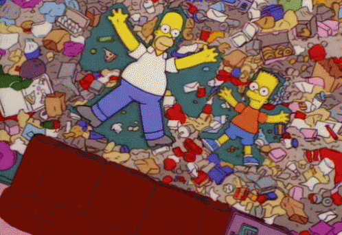Messy Living Room The Simpsons Homer Bart GIF