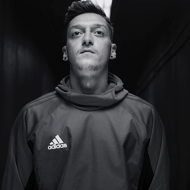 Mesut Özil Wearing Adidas Jacket GIF