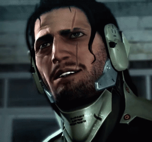 Metal Gear Jetstream Sam Rubbing Chin GIF