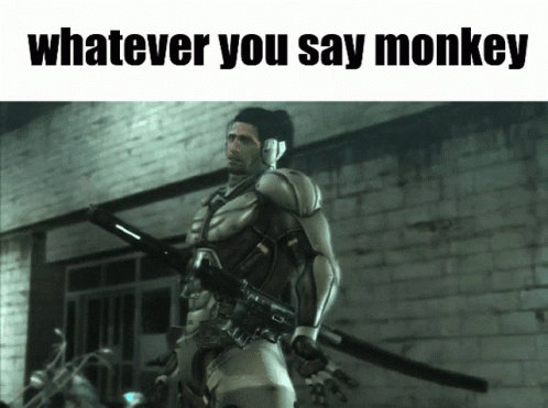 Metal Gear Jetstream Sam Whatever You Say Monkey GIF