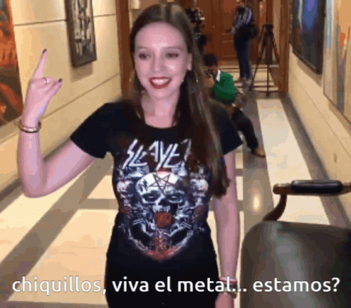 Metal Rocker Girl Hand Sign GIF