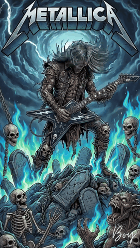 Metallica Poster Man Playing Guitar