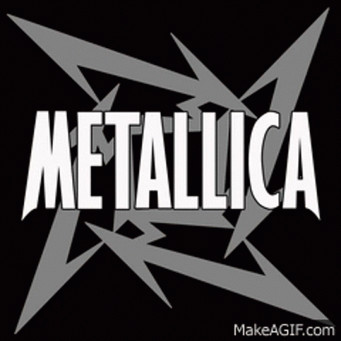 Metallica White On Red And Black Background GIF