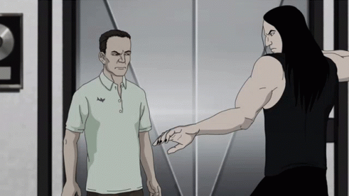 Metalocalypse Nathan Punching Man GIF