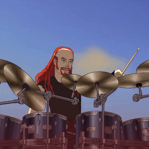 Metalocalypse Pickles Playing Drums GIF