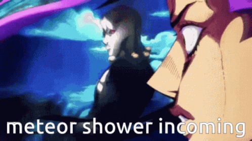 Meteor Shower Incoming Jojo's Bizarre Adventure GIF