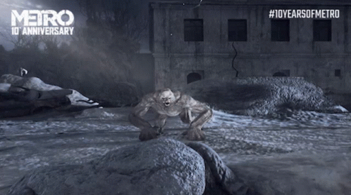 Metro 2033 Car Bumping Monster GIF