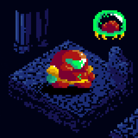Metroid And Larva Bouncing GIF