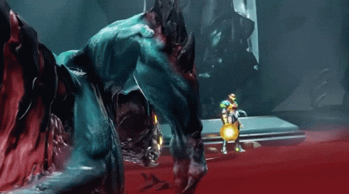 Metroid Corpius Fight Scene GIF