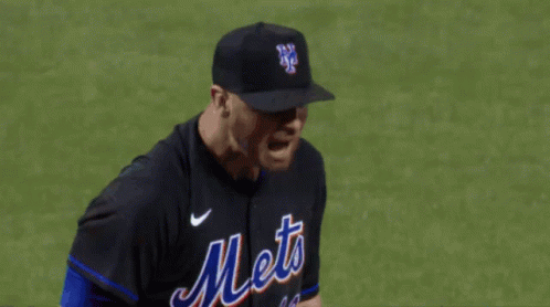 Mets Baseball Player in Black Jersey