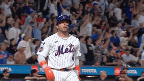 Mets Baseball Player in Front of Fans