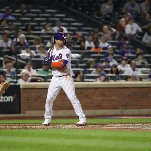 Mets Baseball Player Ready To Swing GIF