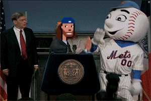 Mets Mascot Giving Speech